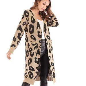 Vestidos Leopard Print Cardigan Sweater, M - image 1